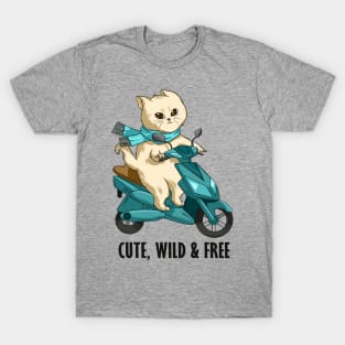 Funny cat on a motorcycle T-Shirt